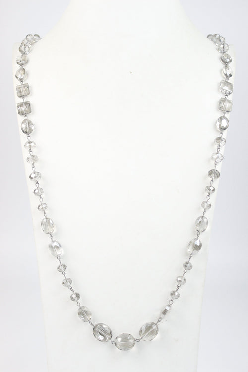 Classic Chandalier Crystal Long Necklaces N1130-Grey – view 2