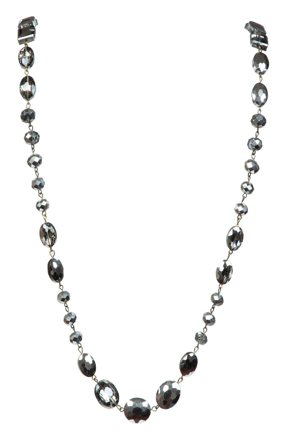 Classic Chandalier Crystal Long Necklaces N1130-Bronze Gray
