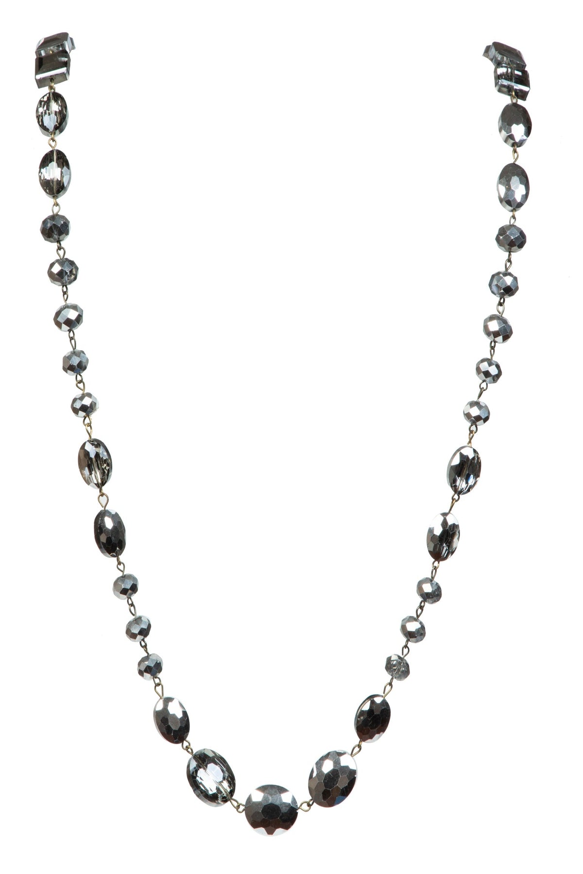 Classic Chandalier Crystal Long Necklaces N1130-Bronze Gray