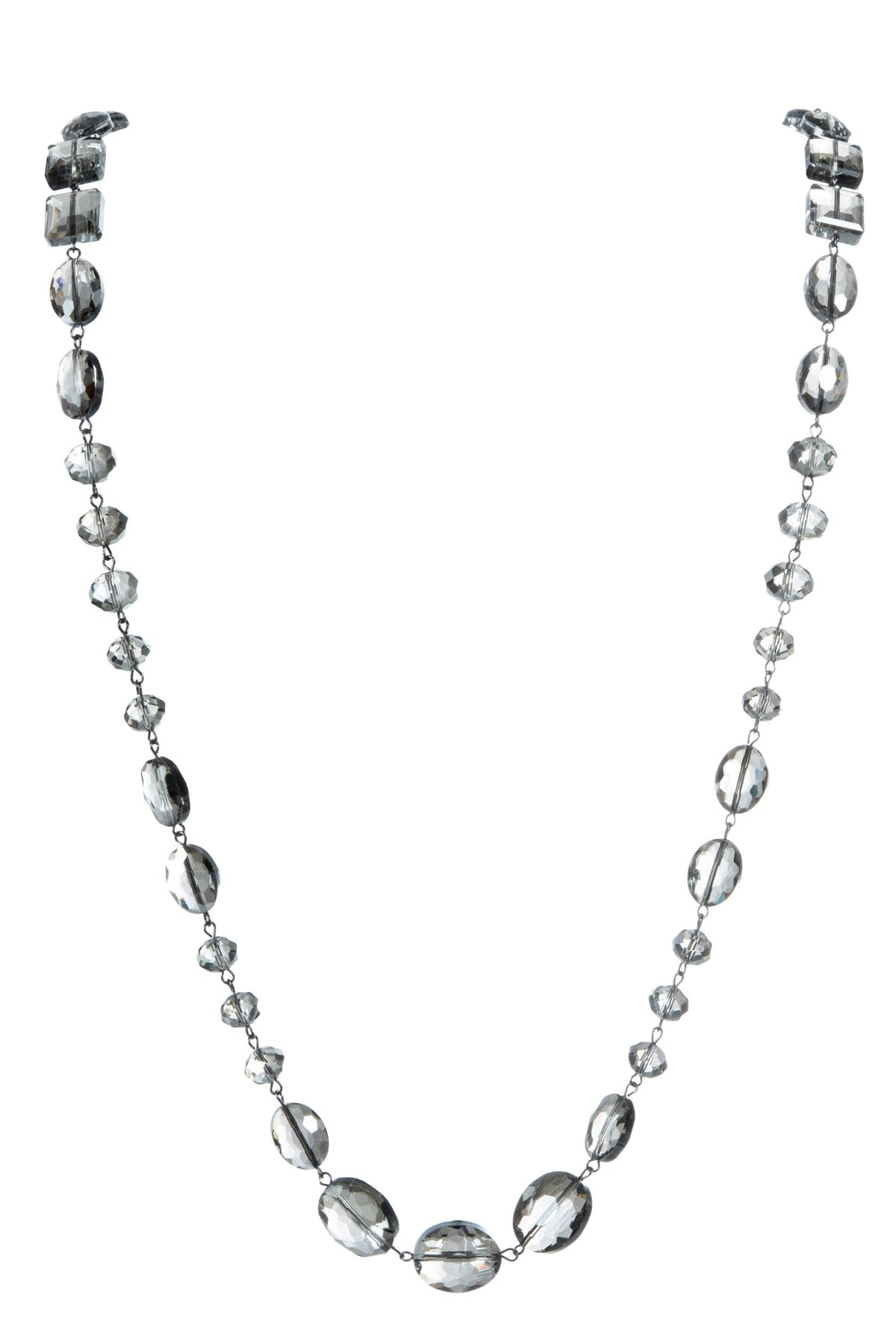 Classic Chandalier Crystal Long Necklaces N1130-Grey