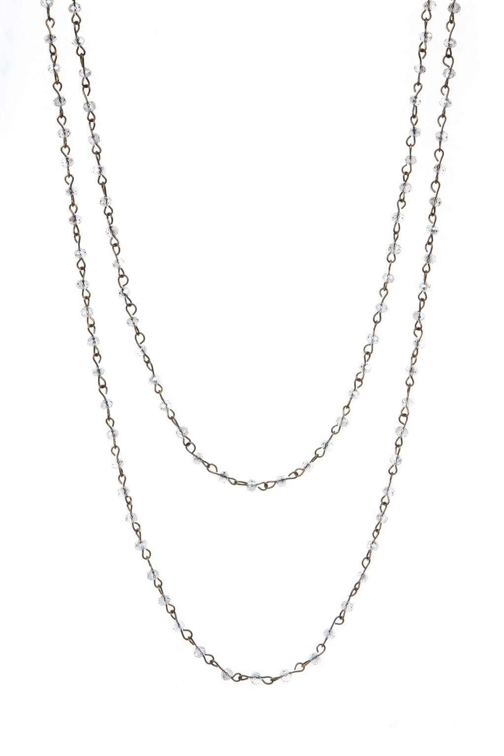 Crystal Beaded Chain Necklace N1163