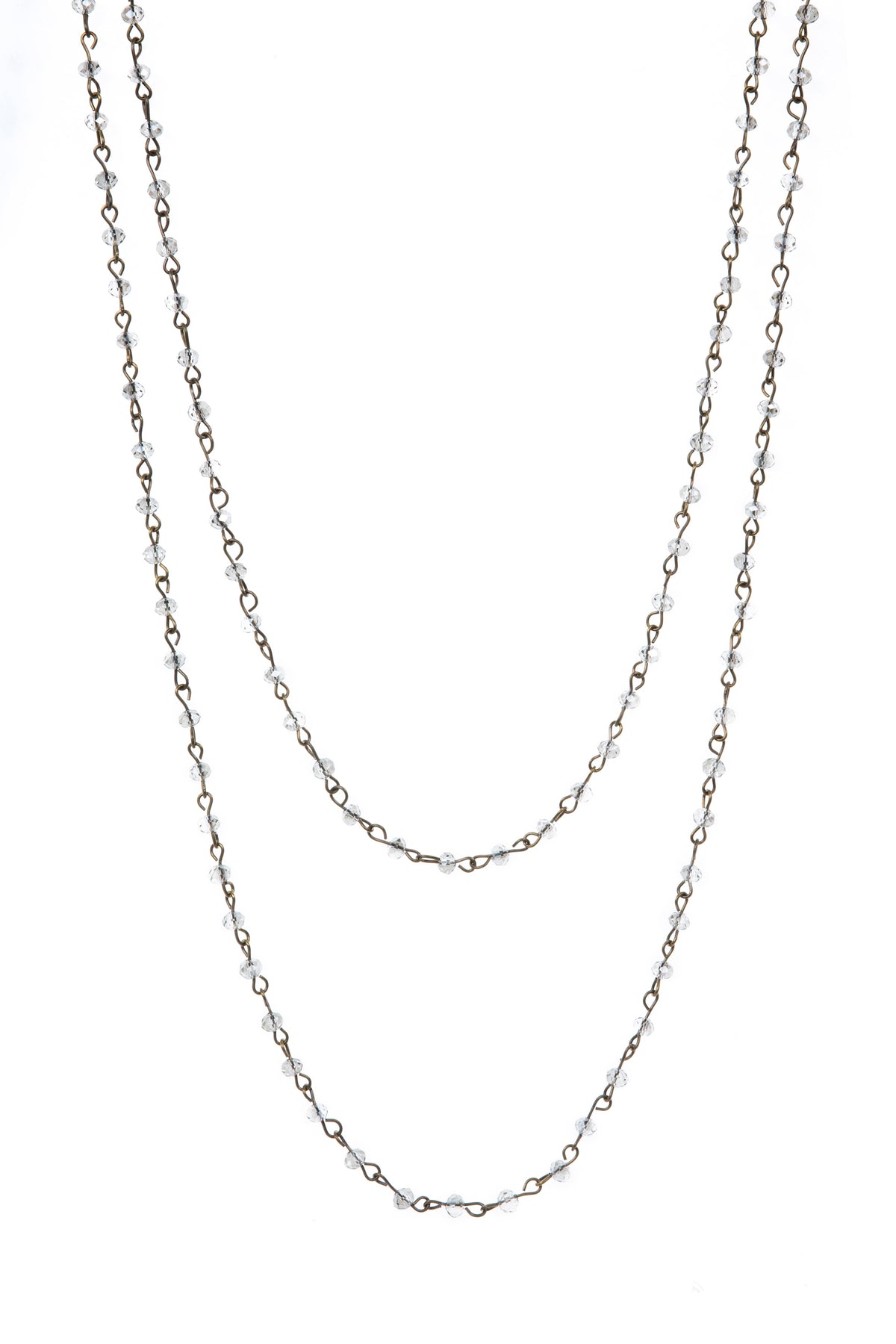 Crystal Beaded Chain Necklace N1163