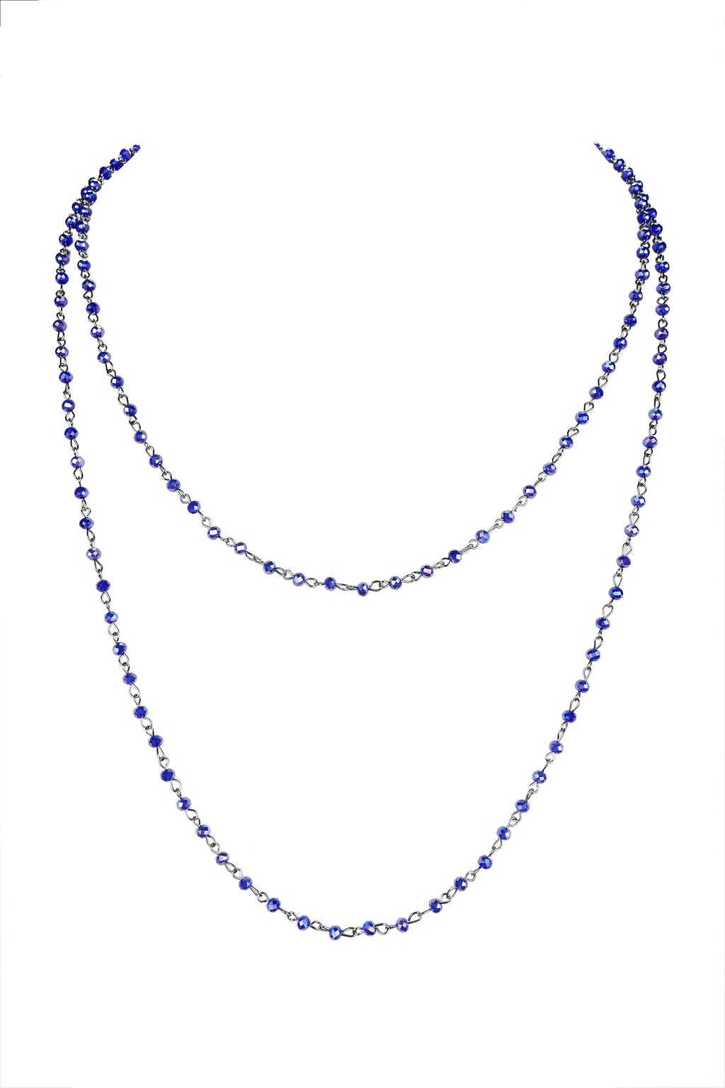 Crystal Beaded Chain Necklace N1163