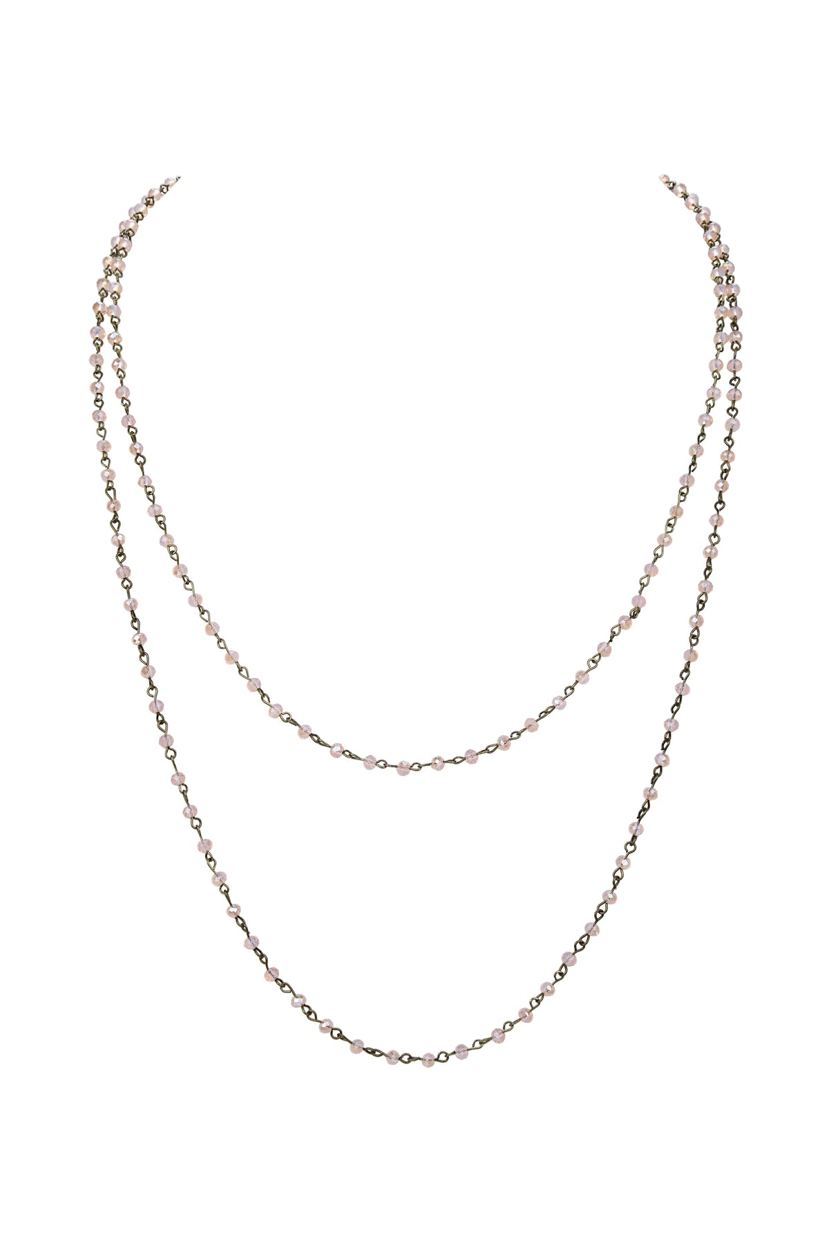 Crystal Beaded Chain Necklace N1163