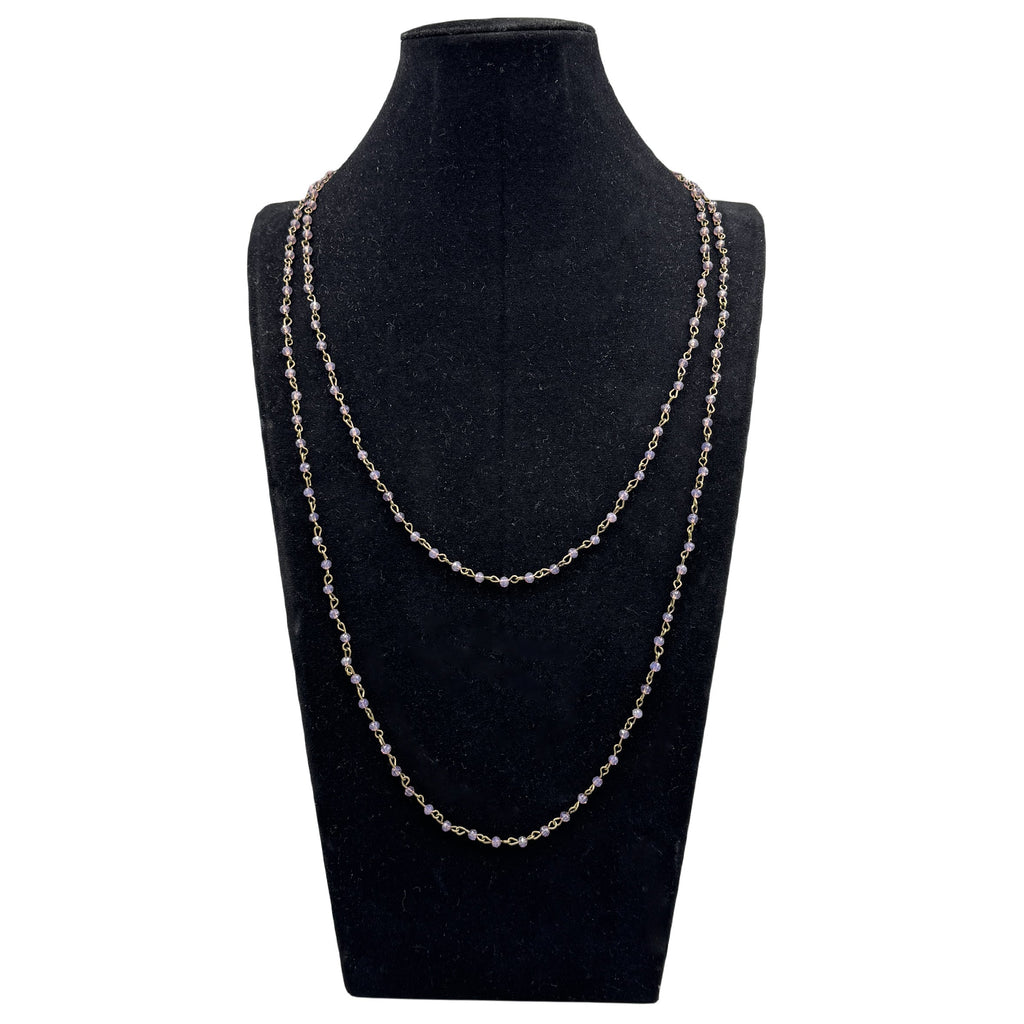 Crystal Beaded Chain Necklace N1163