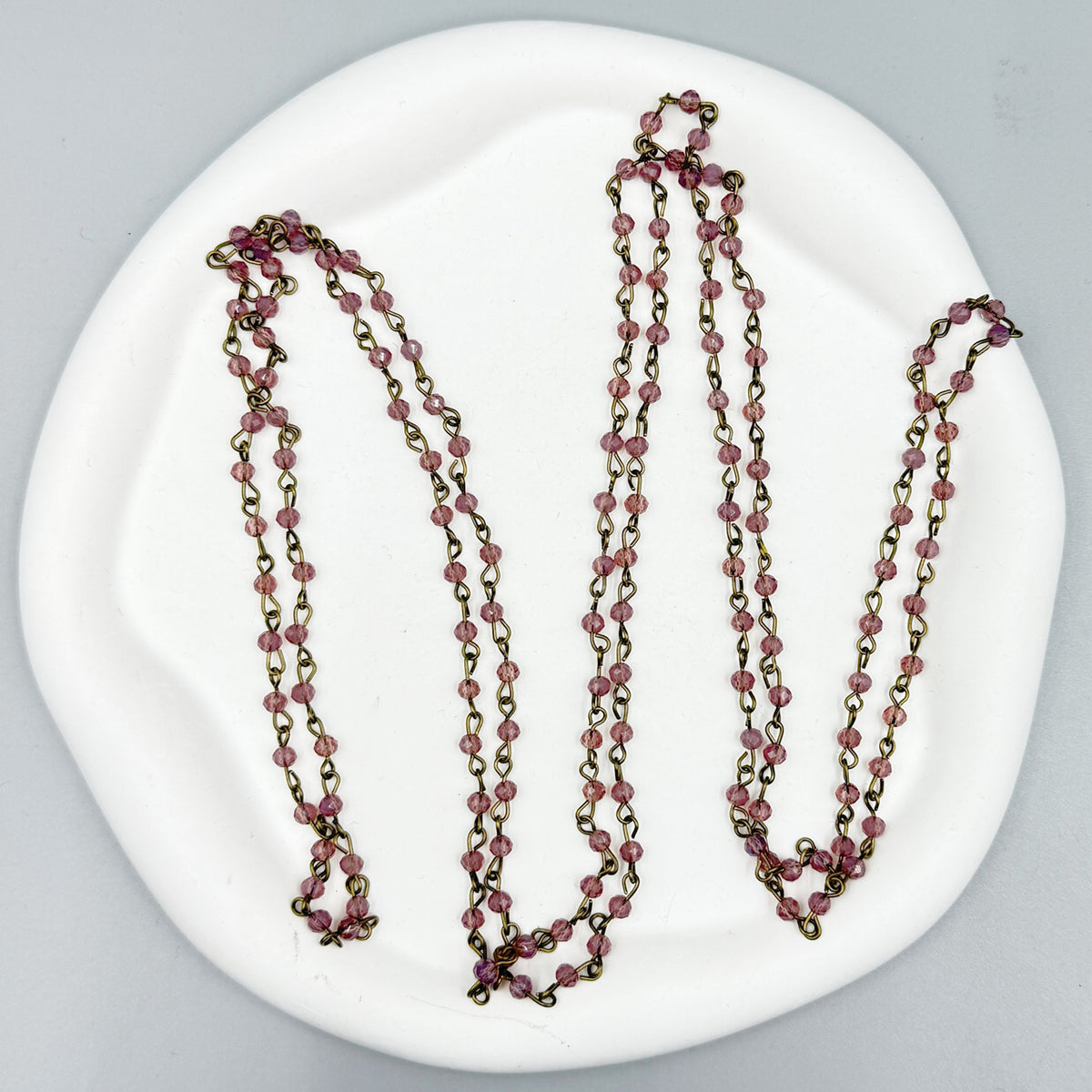 Crystal Beaded Chain Necklace N1163