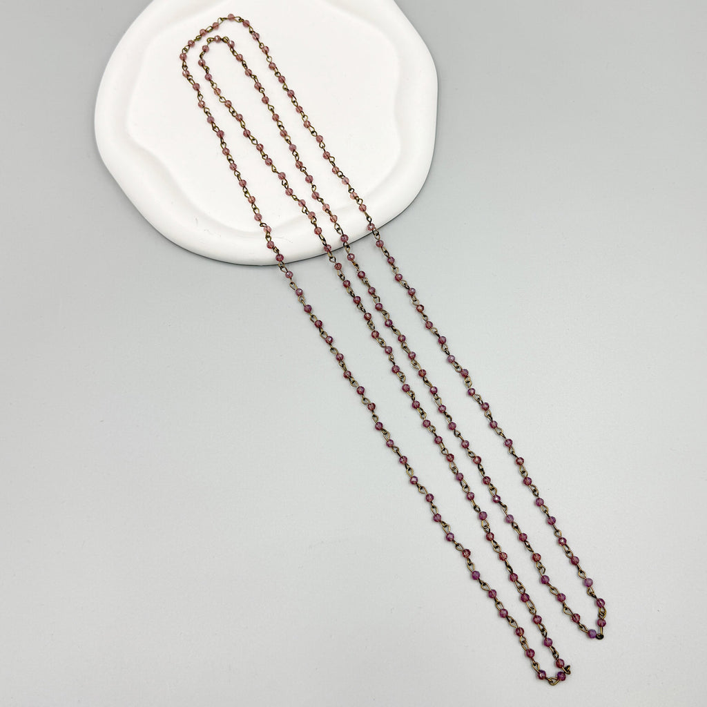 Crystal Beaded Chain Necklace N1163