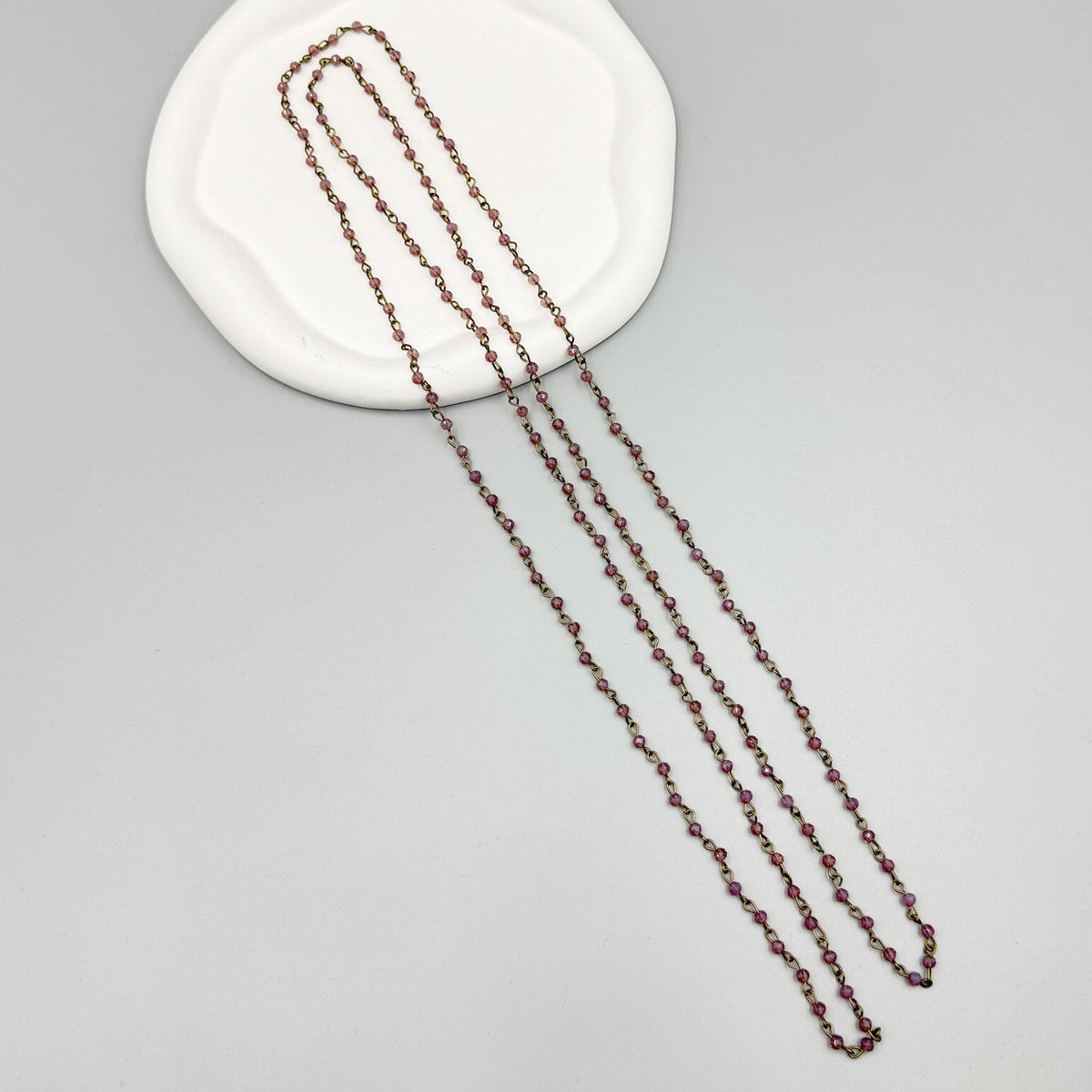 Crystal Beaded Chain Necklace N1163