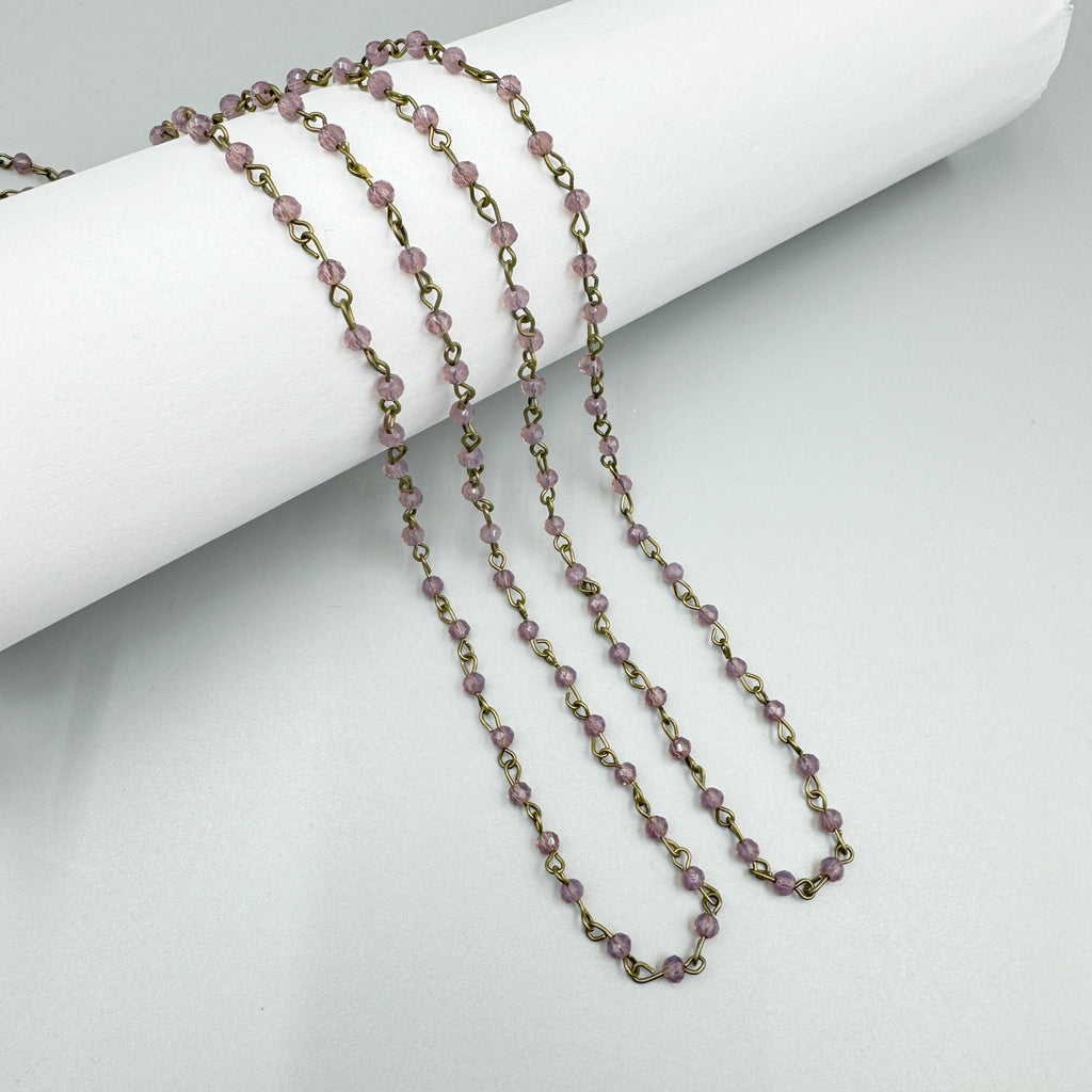 Crystal Beaded Chain Necklace N1163