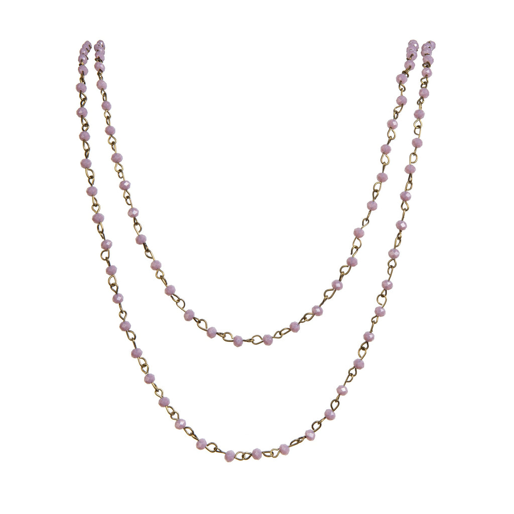 Crystal Beaded Chain Necklace N1163