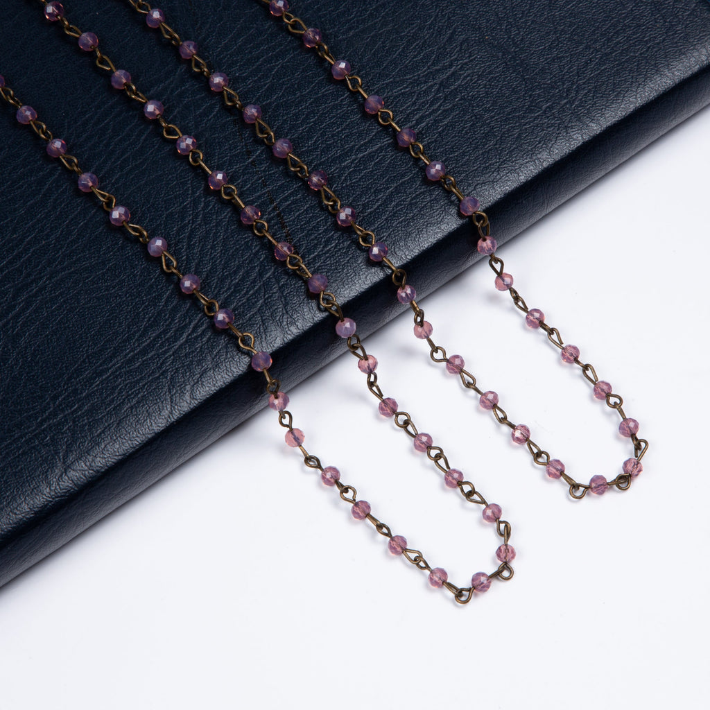 Crystal Beaded Chain Necklace N1163