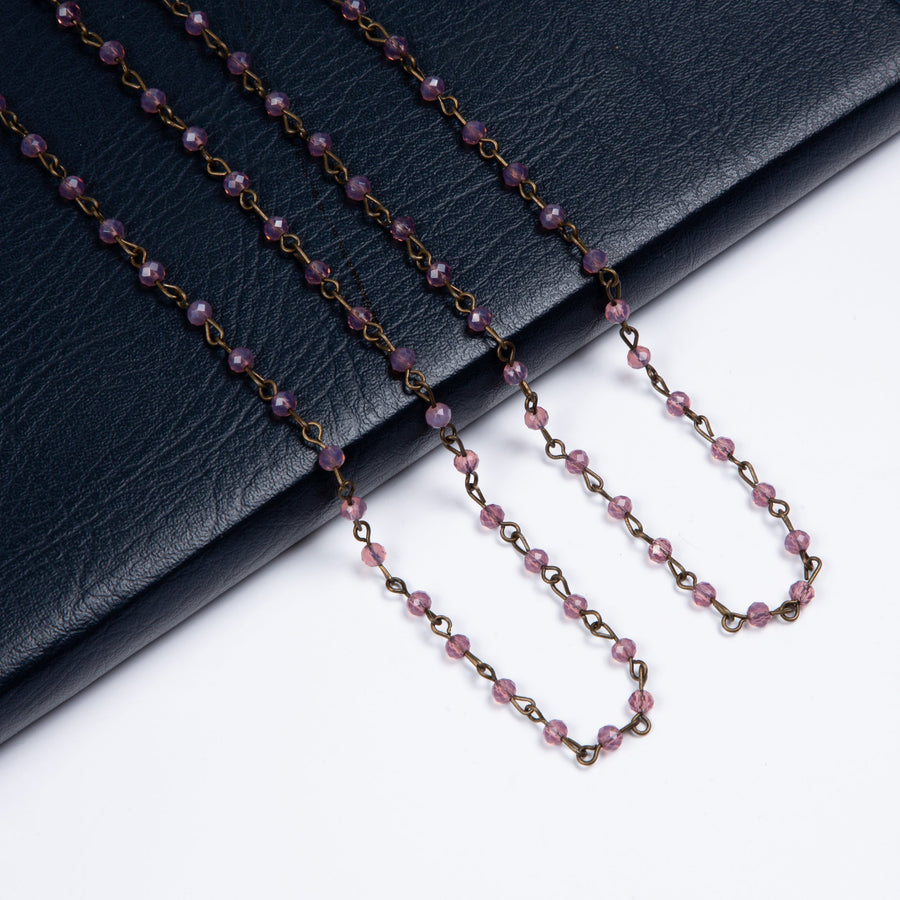 Crystal Beaded Chain Necklace N1163