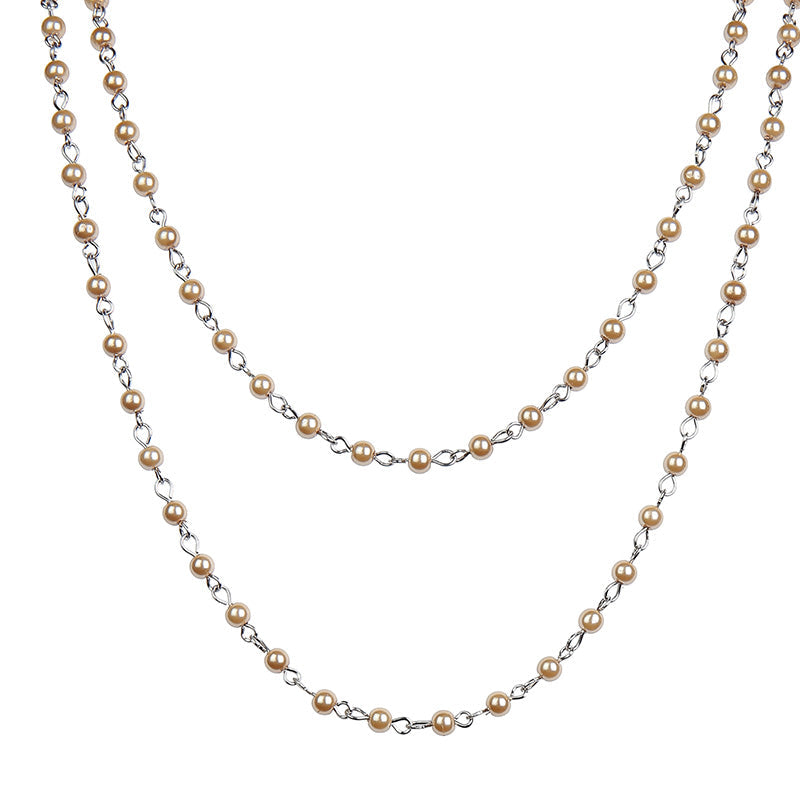Crystal Beaded Chain Necklace N1163
