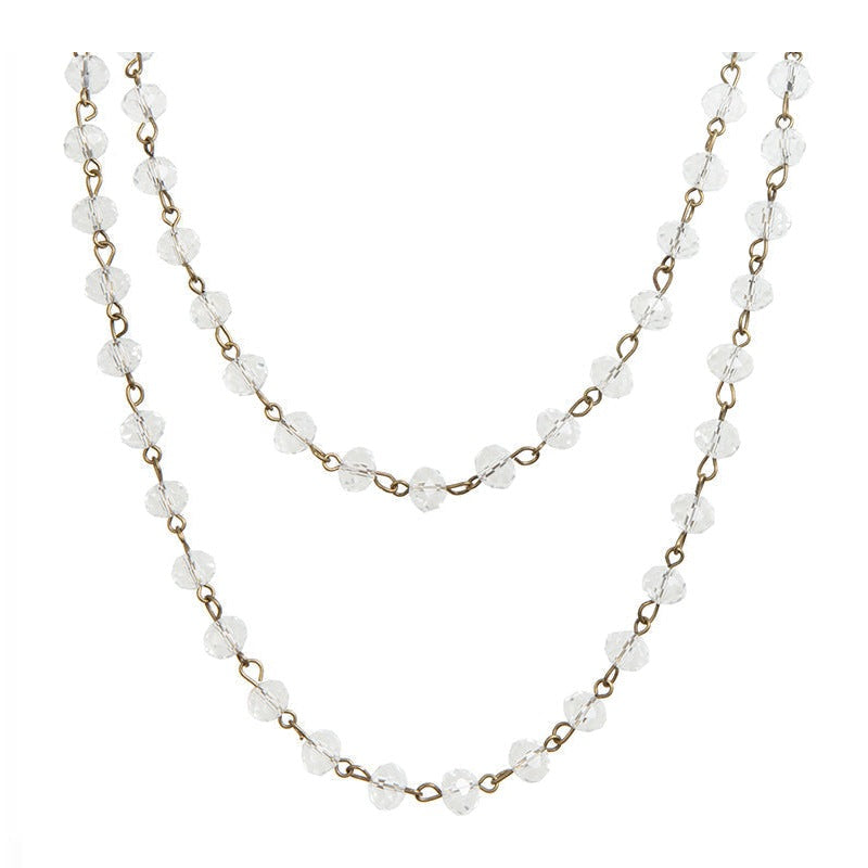 Crystal Beaded Chain Necklace N1163