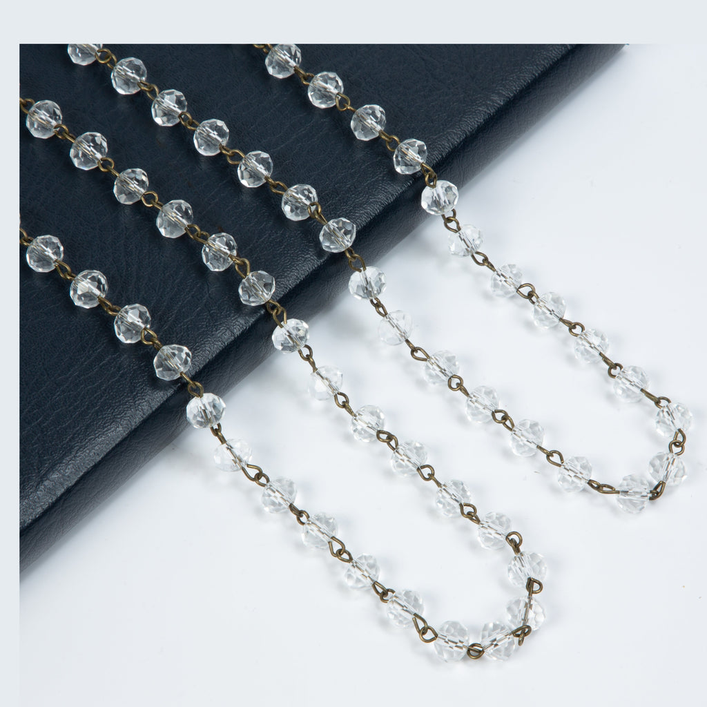 Crystal Beaded Chain Necklace N1163