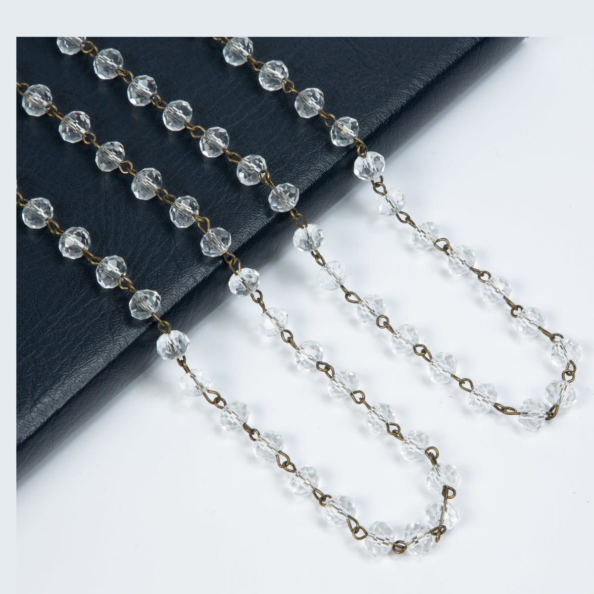 Crystal Beaded Chain Necklace N1163