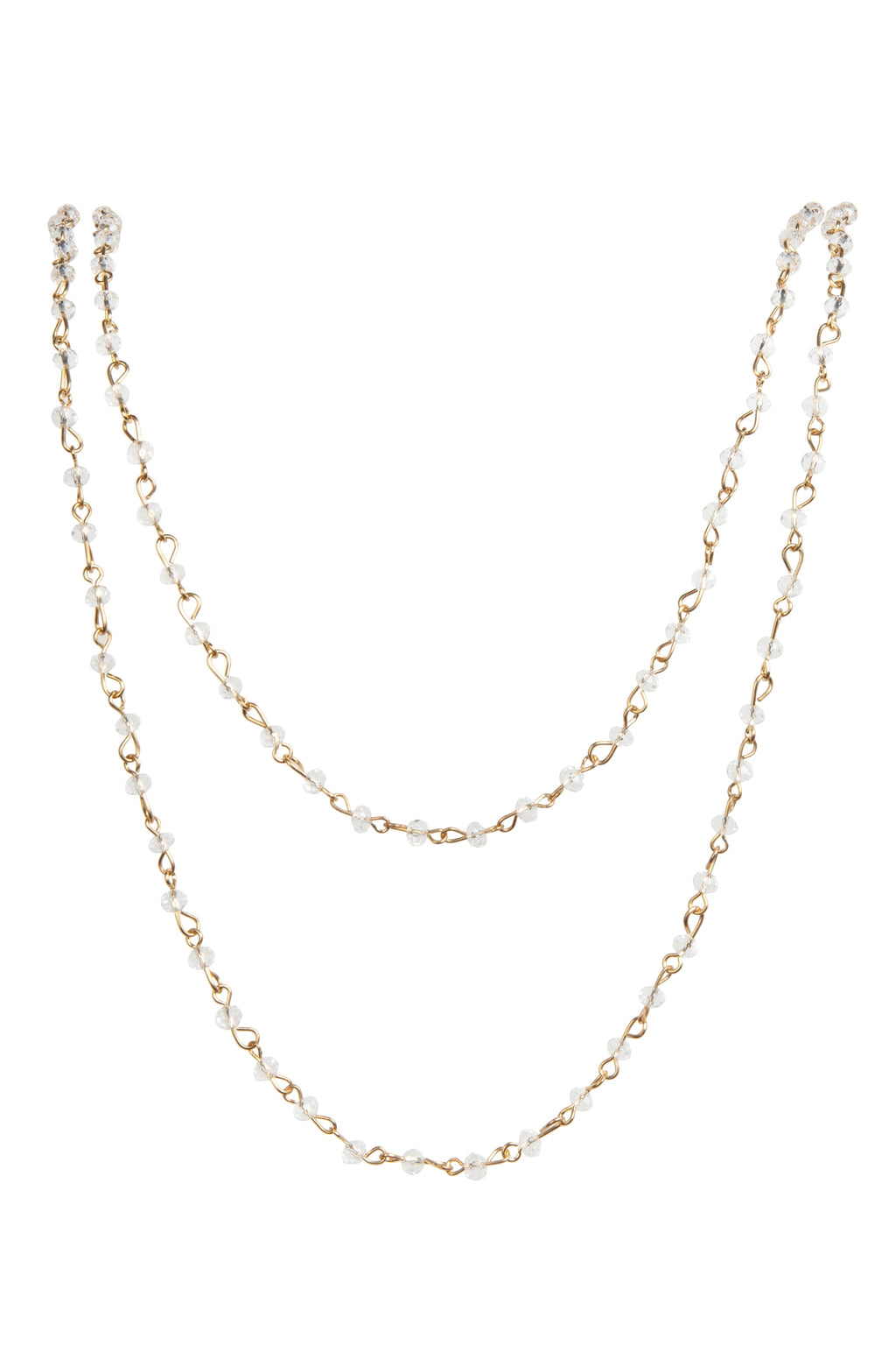 Crystal Beaded Chain Necklace N1163