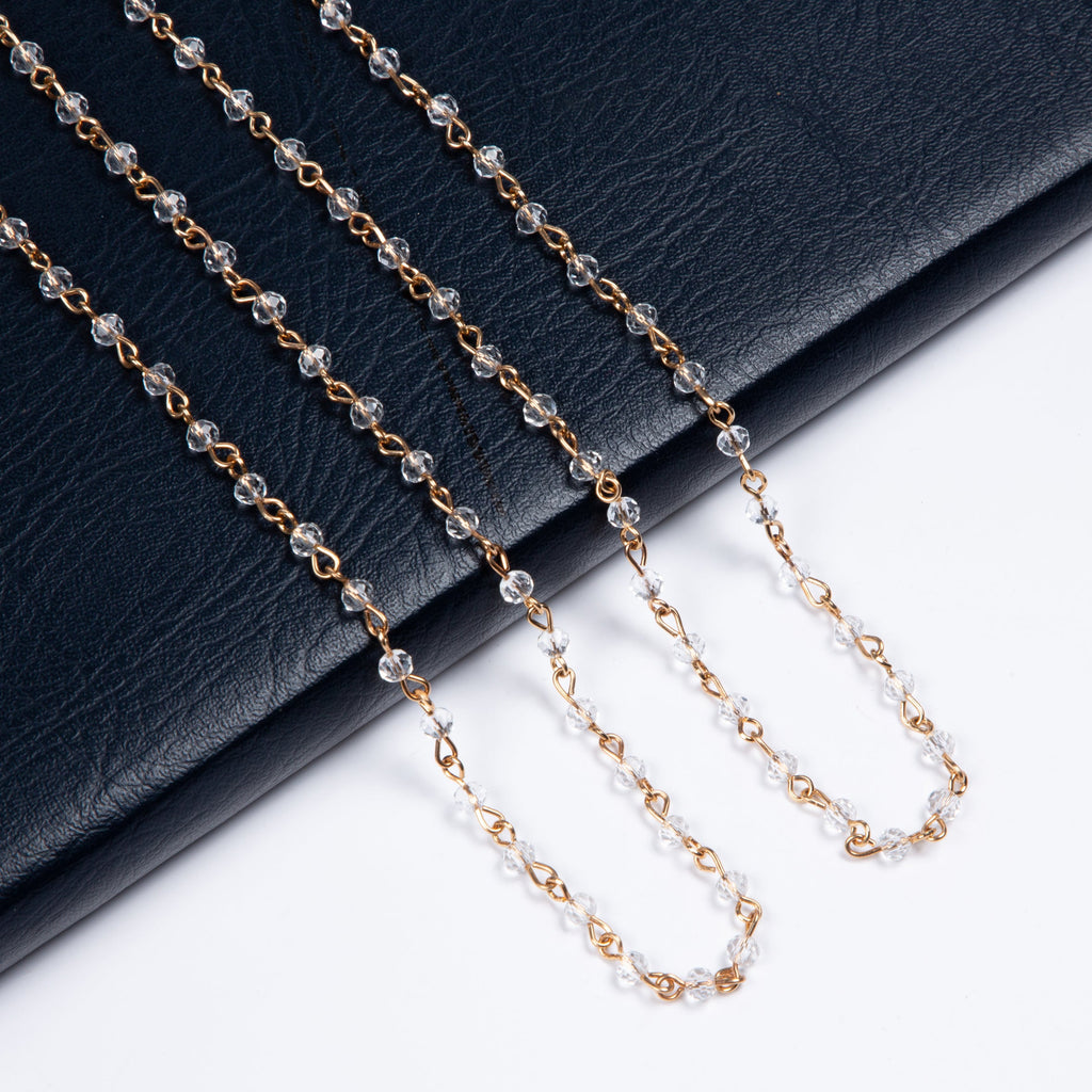 Crystal Beaded Chain Necklace N1163