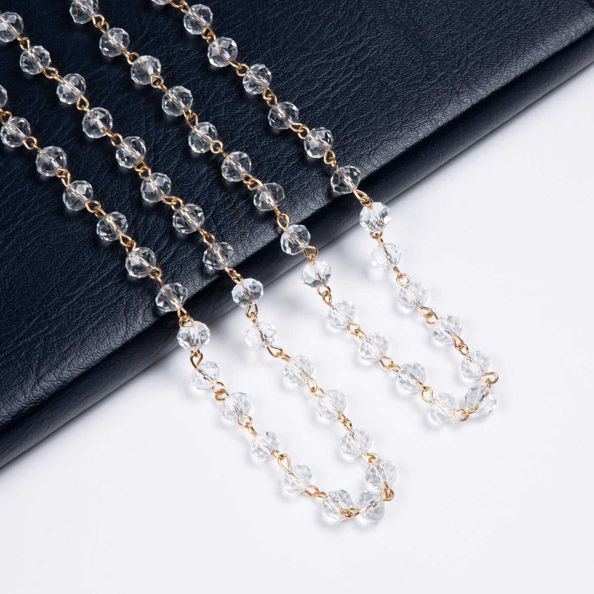 Crystal Beaded Chain Necklace N1163