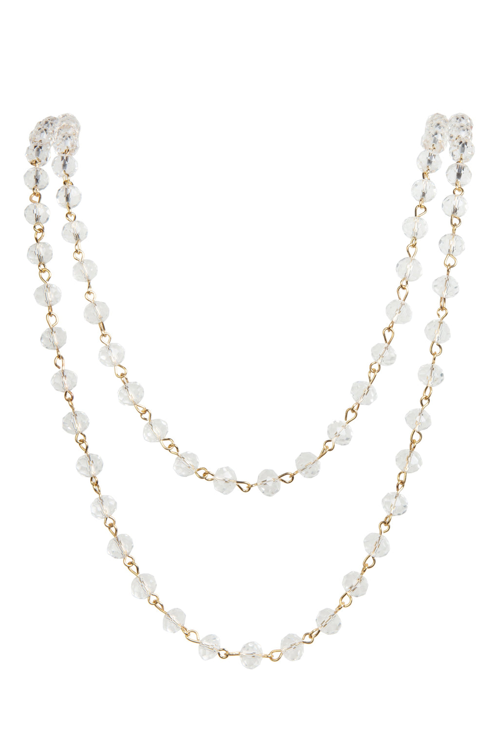Crystal Beaded Chain Necklace N1163