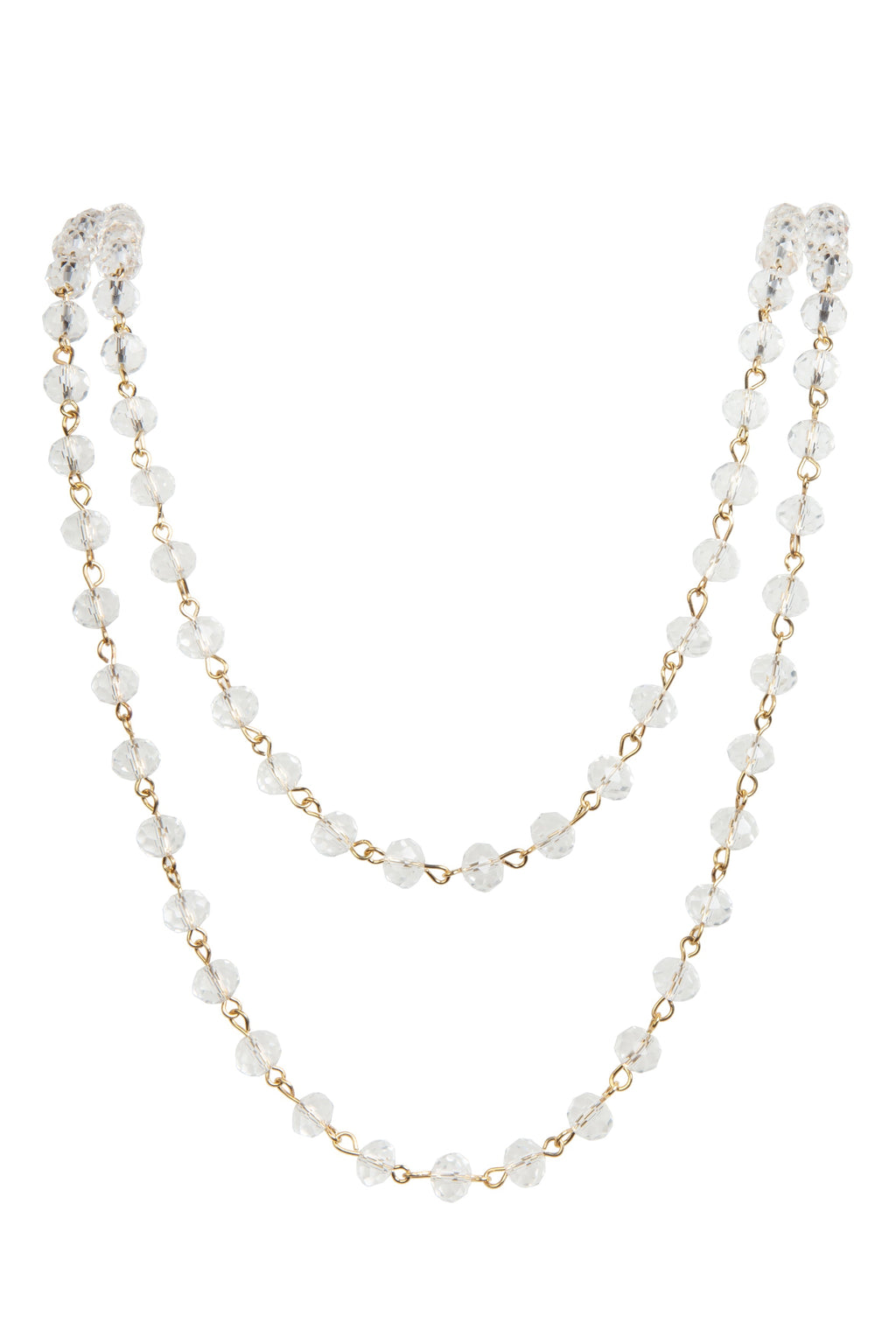 Crystal Beaded Chain Necklace N1163