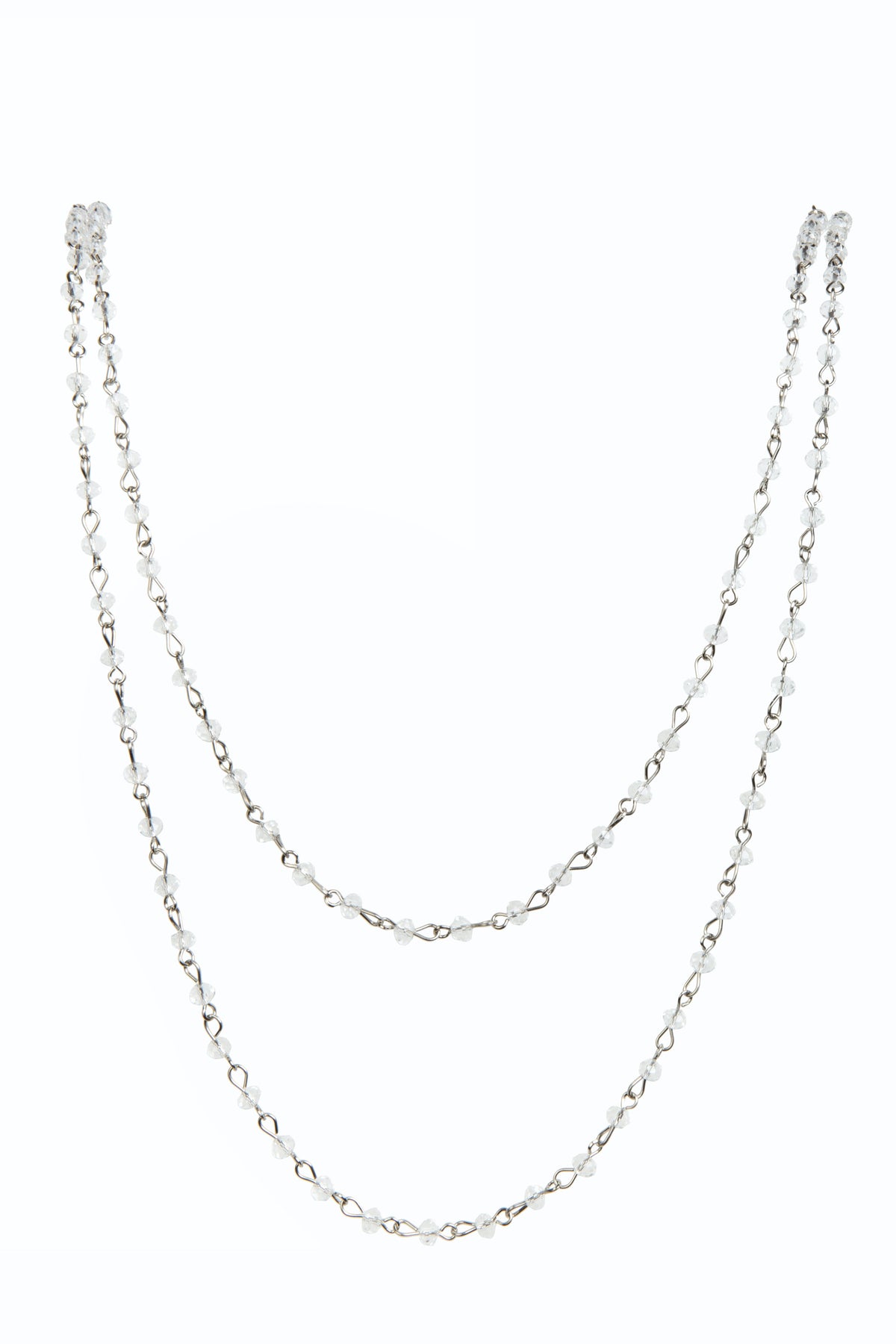 Crystal Beaded Necklaces N1163-116-WH