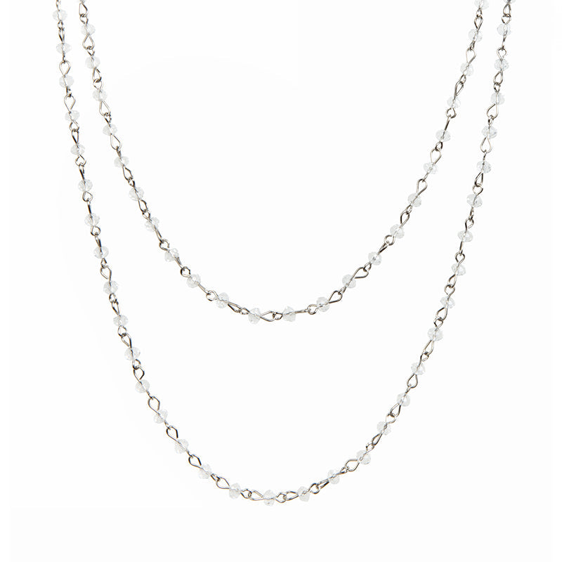 Crystal Beaded Chain Necklace N1163