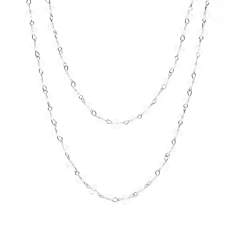 Crystal Beaded Chain Necklace N1163