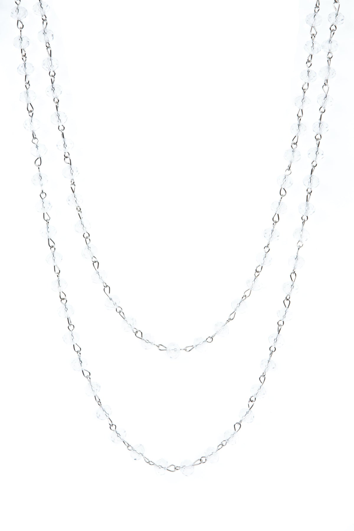 Crystal Beaded Necklaces N1163-116-WH