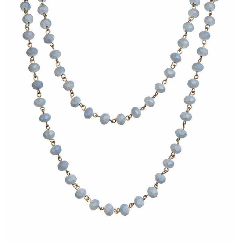 Crystal Beaded Chain Necklace N1163