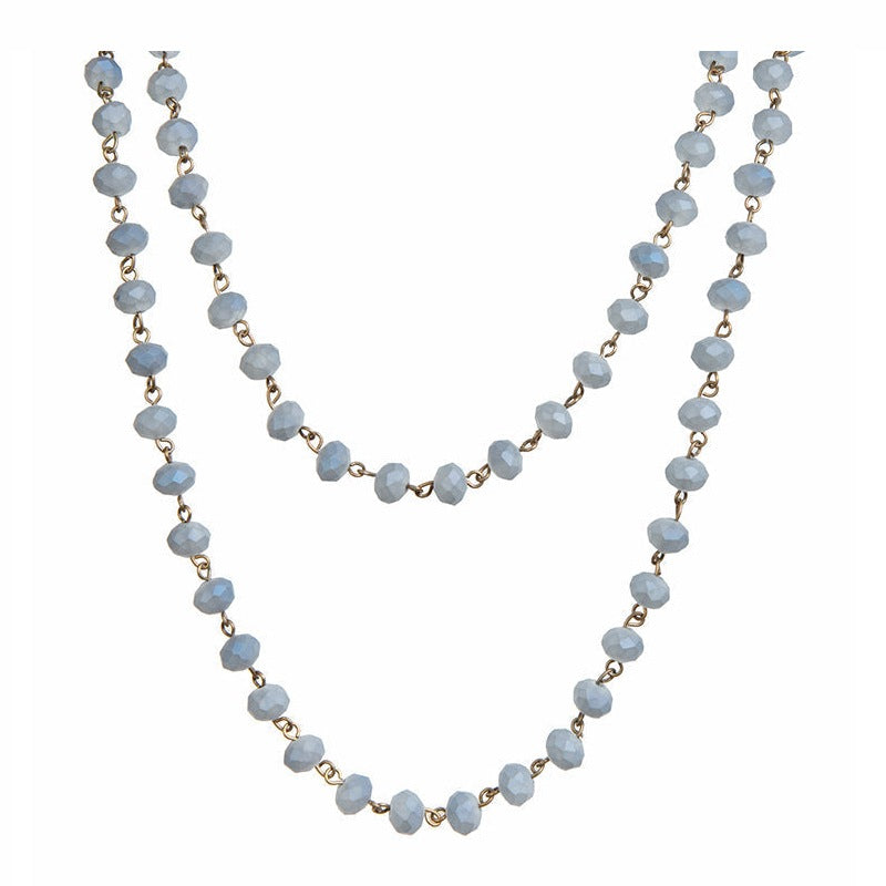 Crystal Beaded Chain Necklace N1163