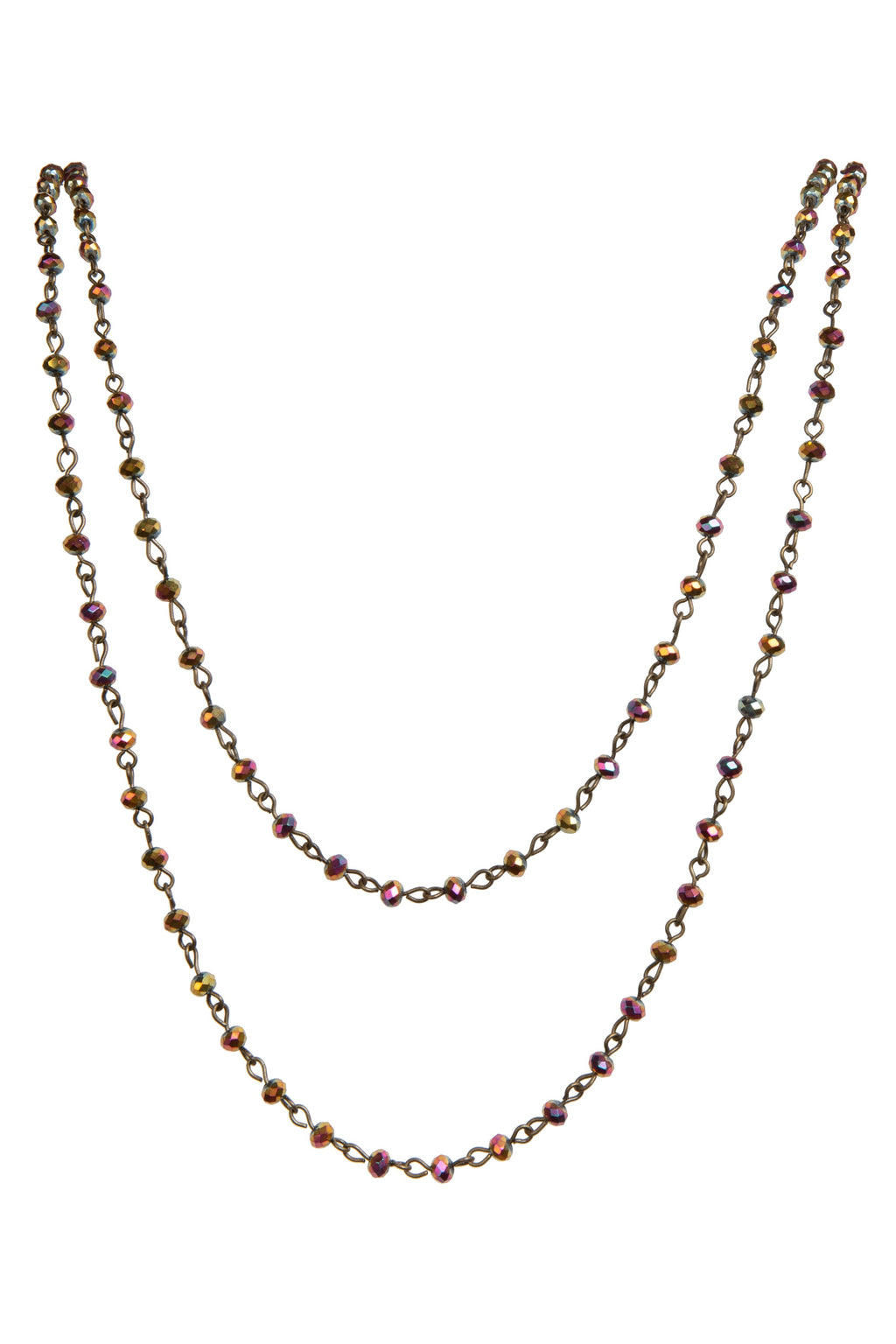 Crystal Beaded Chain Necklace N1163