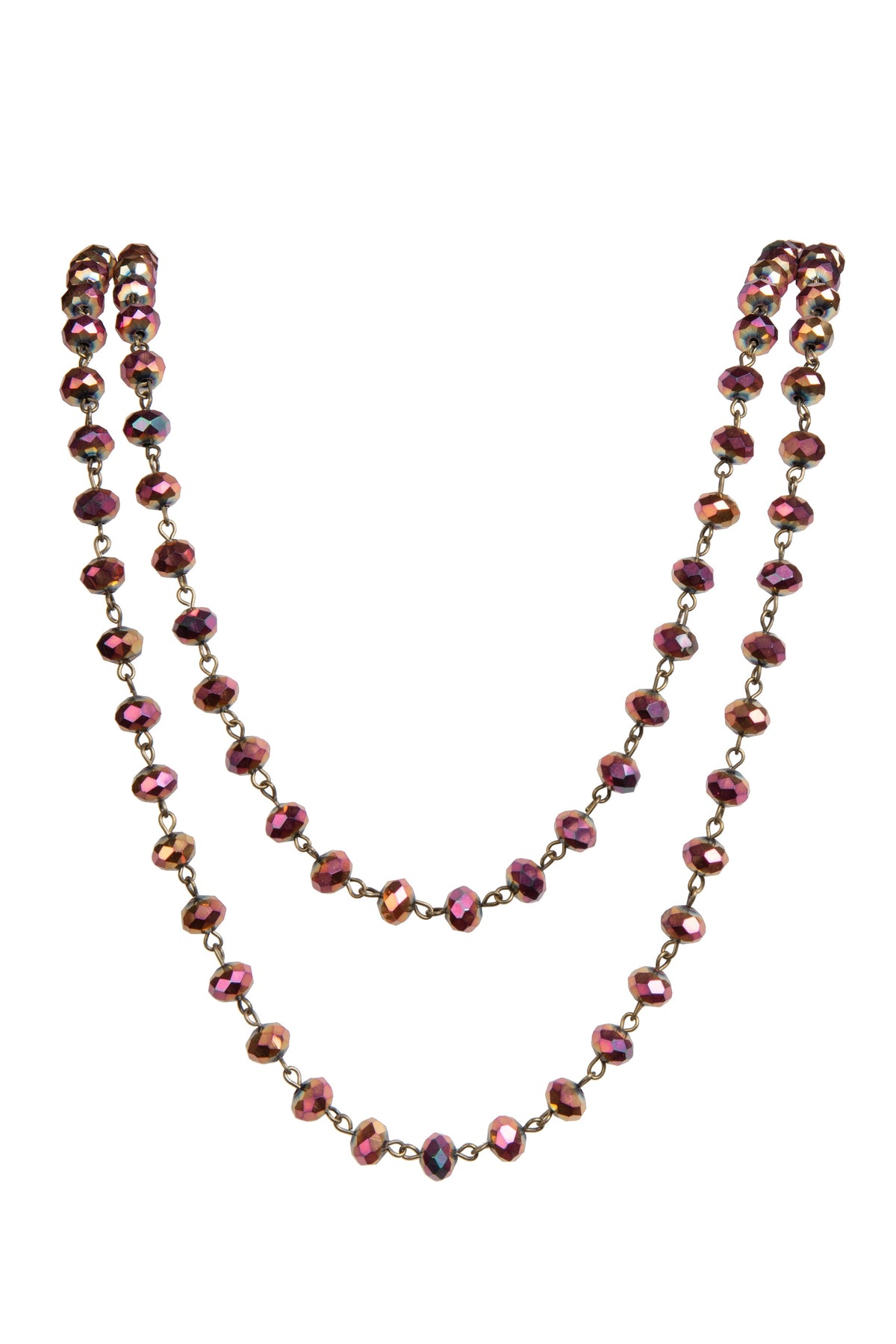 Crystal Beaded Chain Necklace N1163