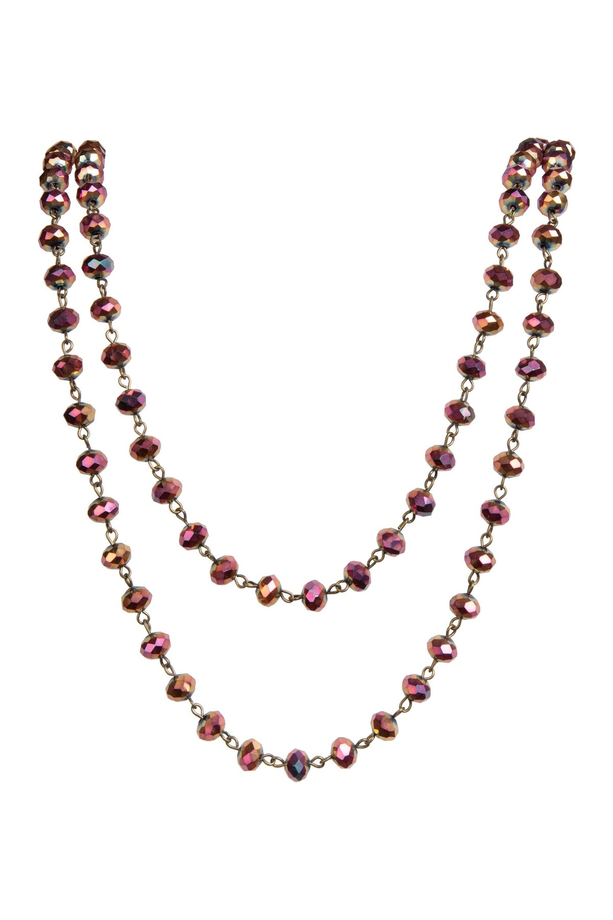 Crystal Beaded Chain Necklace N1163