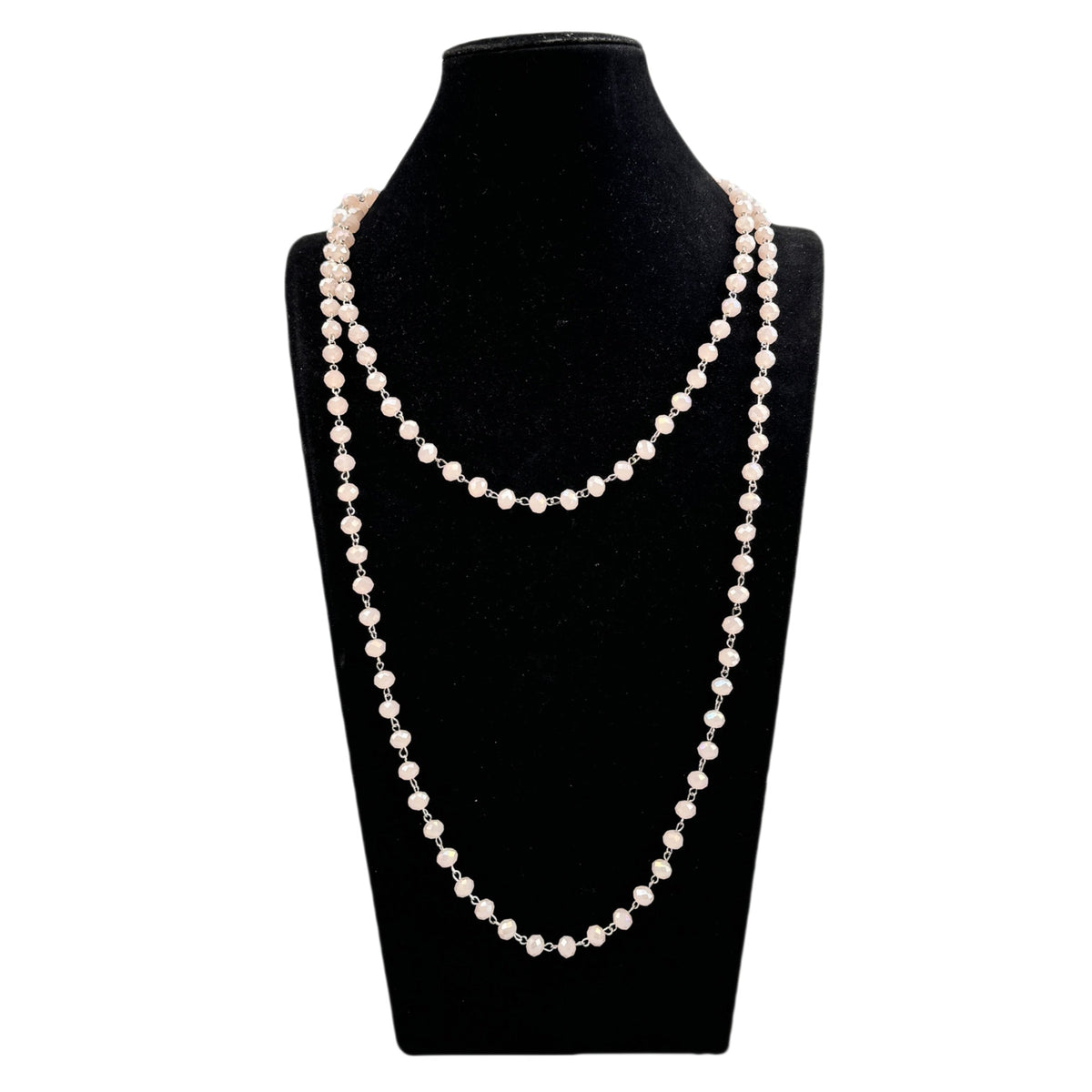 Crystal Beads Chain Necklace N1163-120-WH