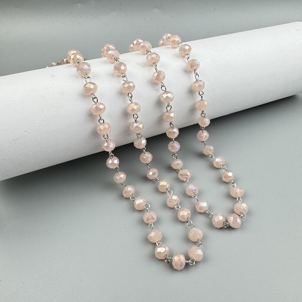 Crystal Beaded Chain Necklace N1163