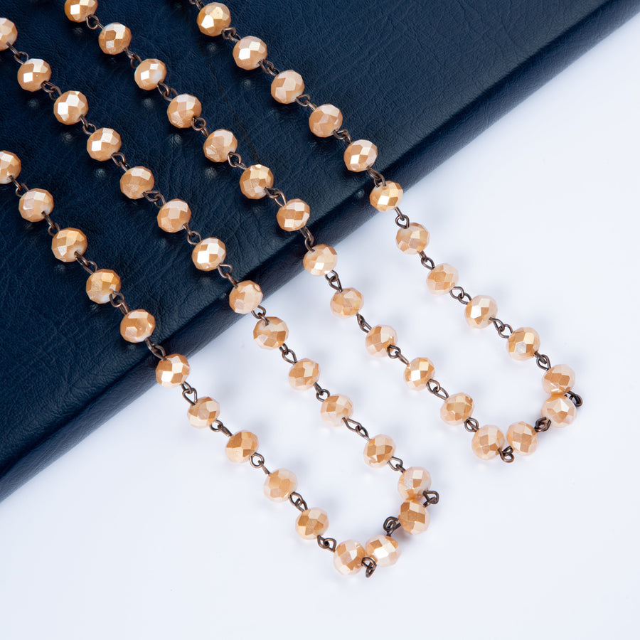 Crystal Beaded Chain Necklace N1163