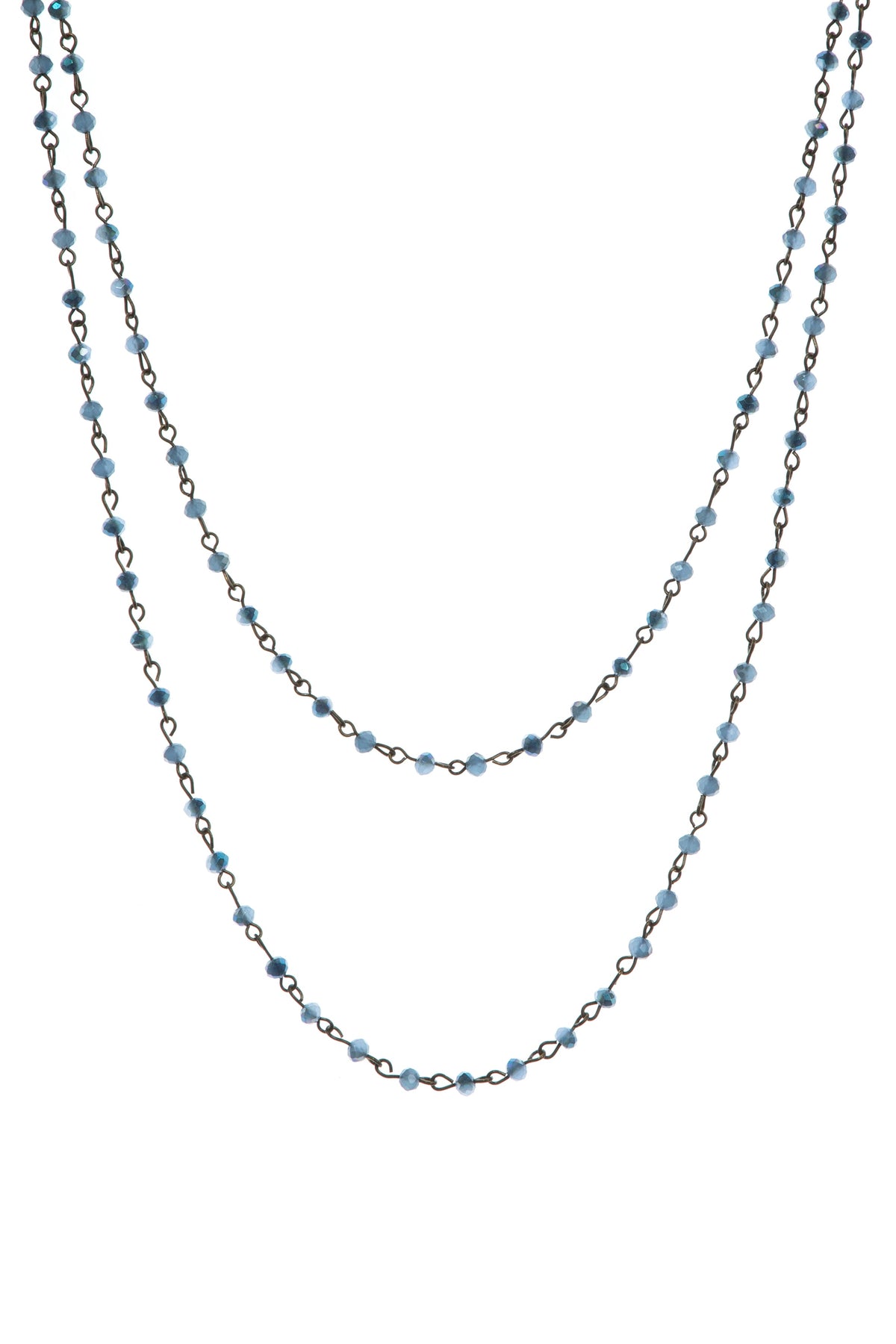 Crystal Beaded Chain Necklace N1163