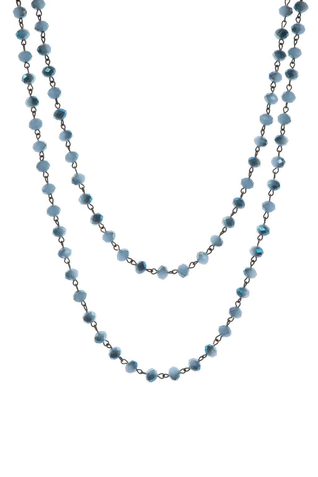 Crystal Beads Chain Necklace N1163-124-Bronze