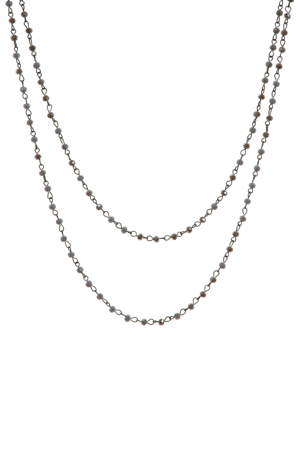 Crystal Beaded Chain Necklace N1163