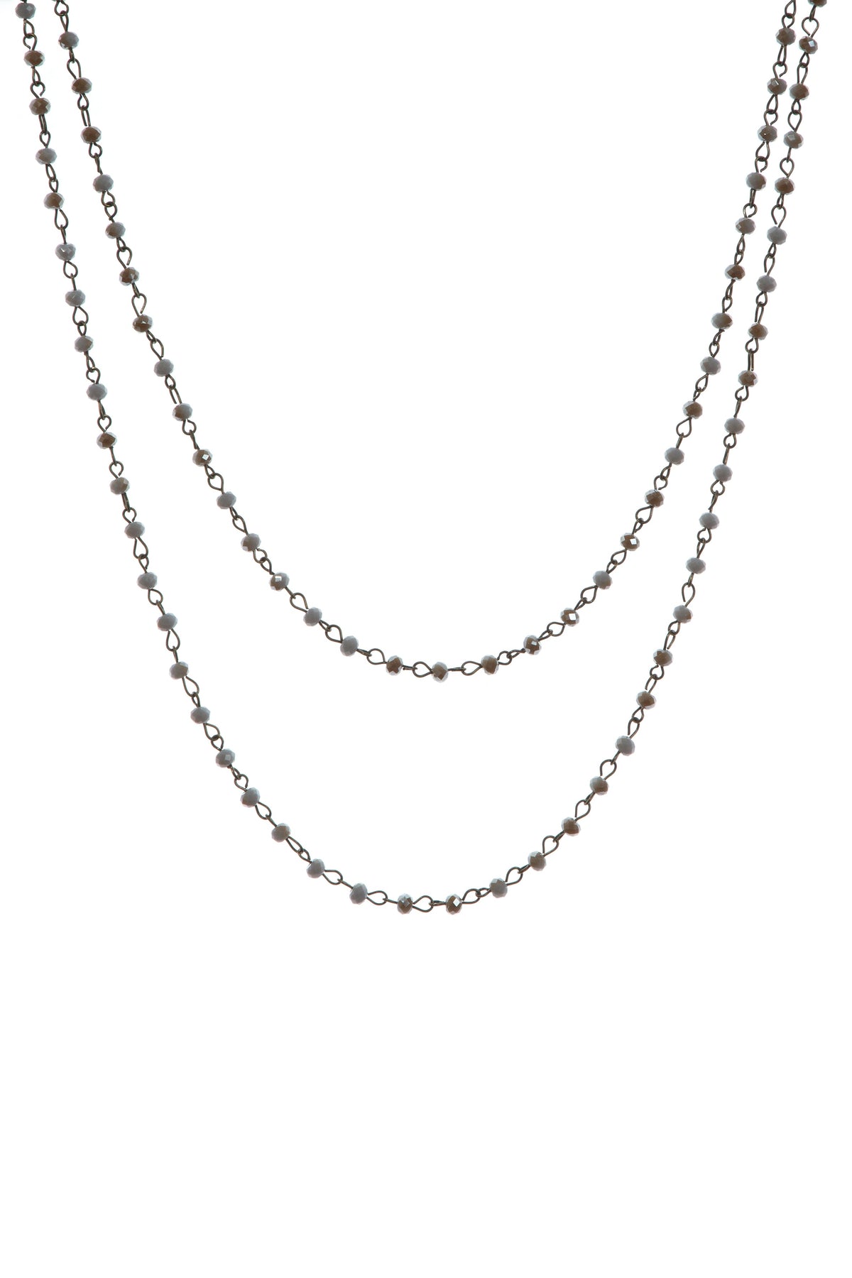 Crystal Beaded Chain Necklace N1163