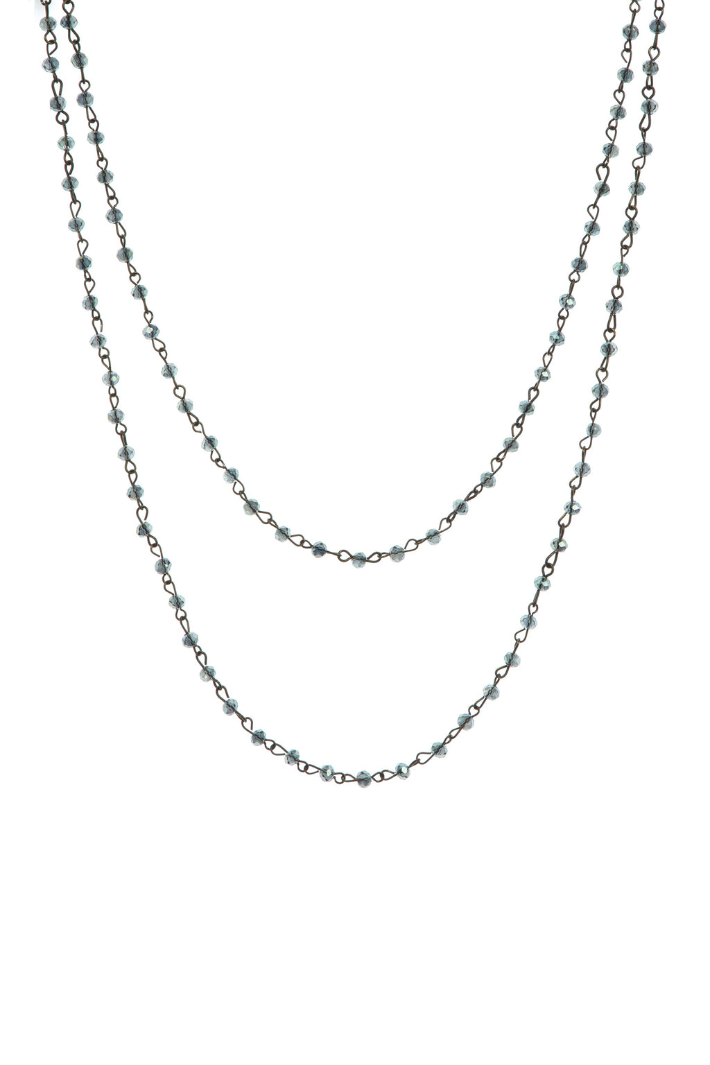 Crystal Beaded Chain Necklace N1163