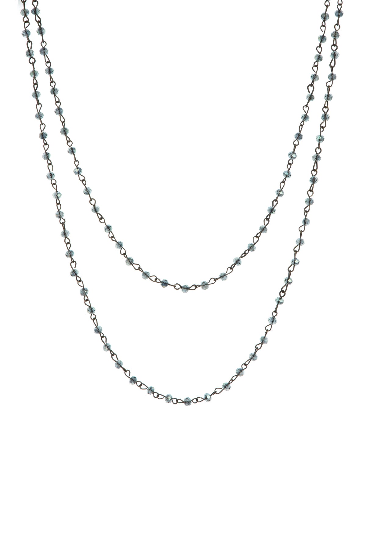 Crystal Beaded Chain Necklace N1163