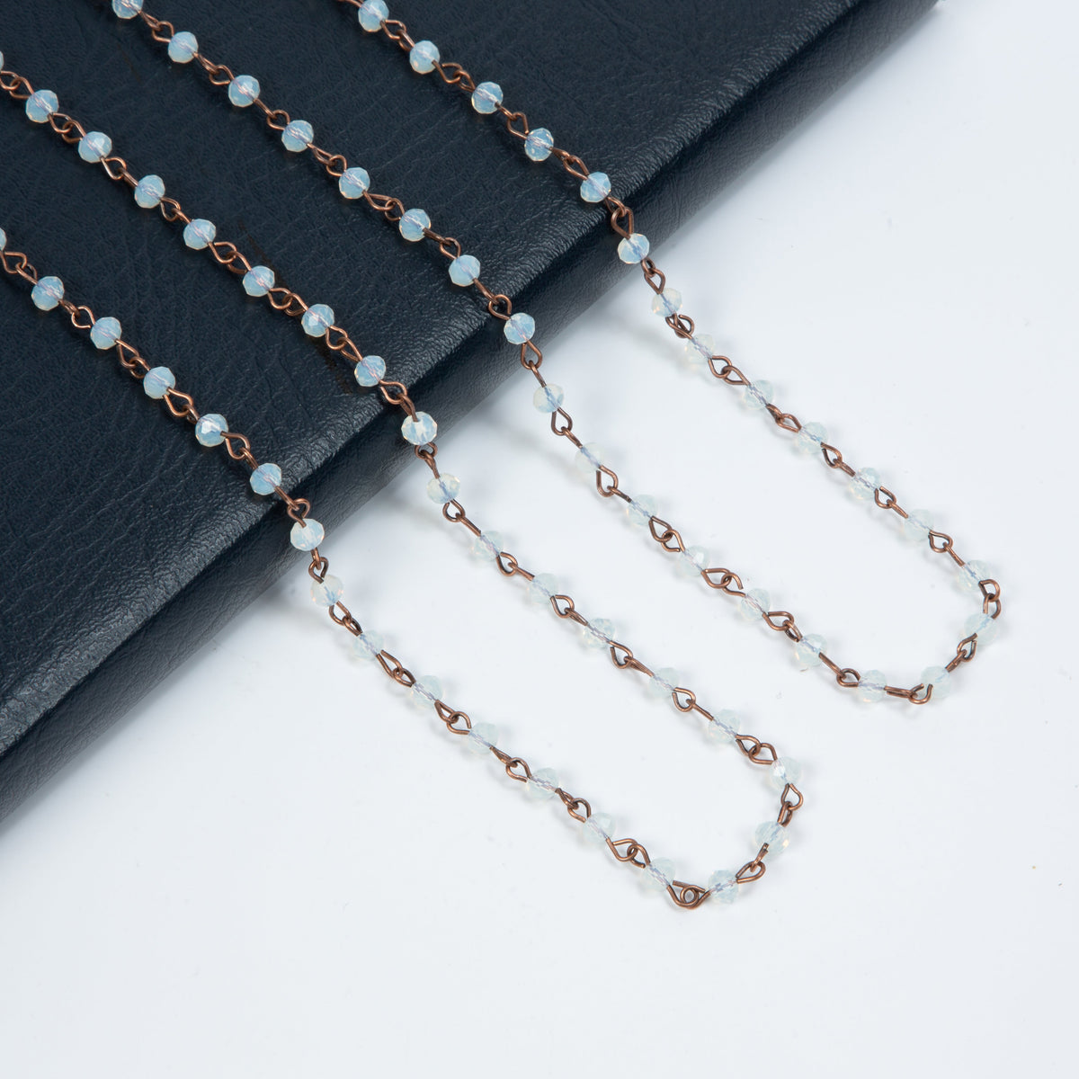 Crystal Beaded Chain Necklace N1163