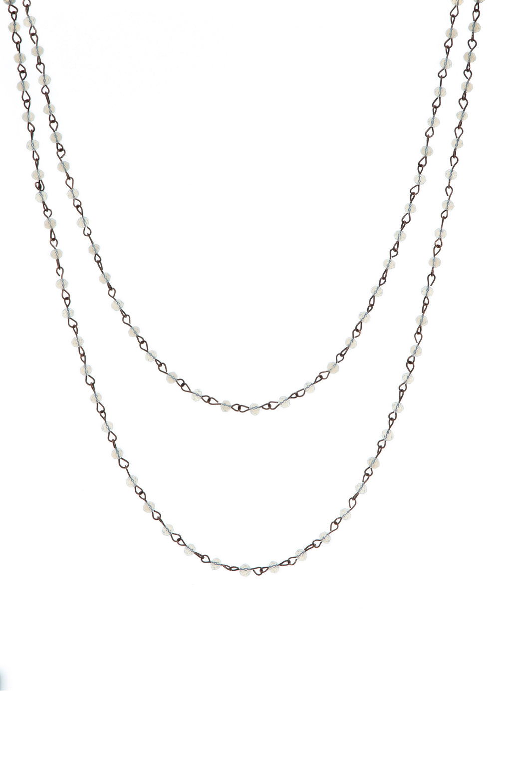Crystal Beads Chain Necklace N1163-133-CR