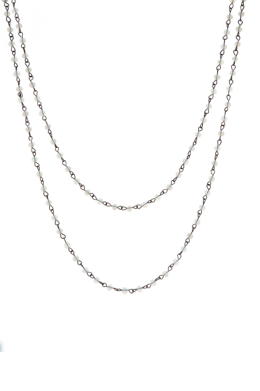 Crystal Beads Chain Necklace N1163-133-CR