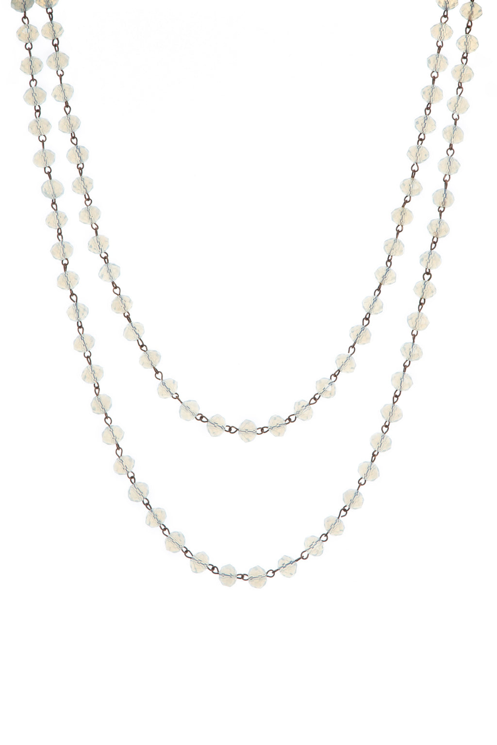 Crystal Beaded Chain Necklace N1163