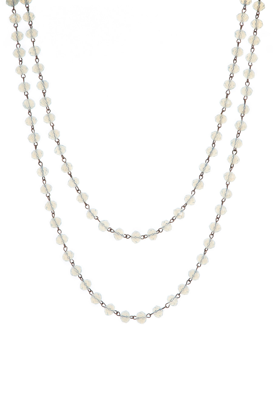 Crystal Beads Chain Necklace N1163-133-CR