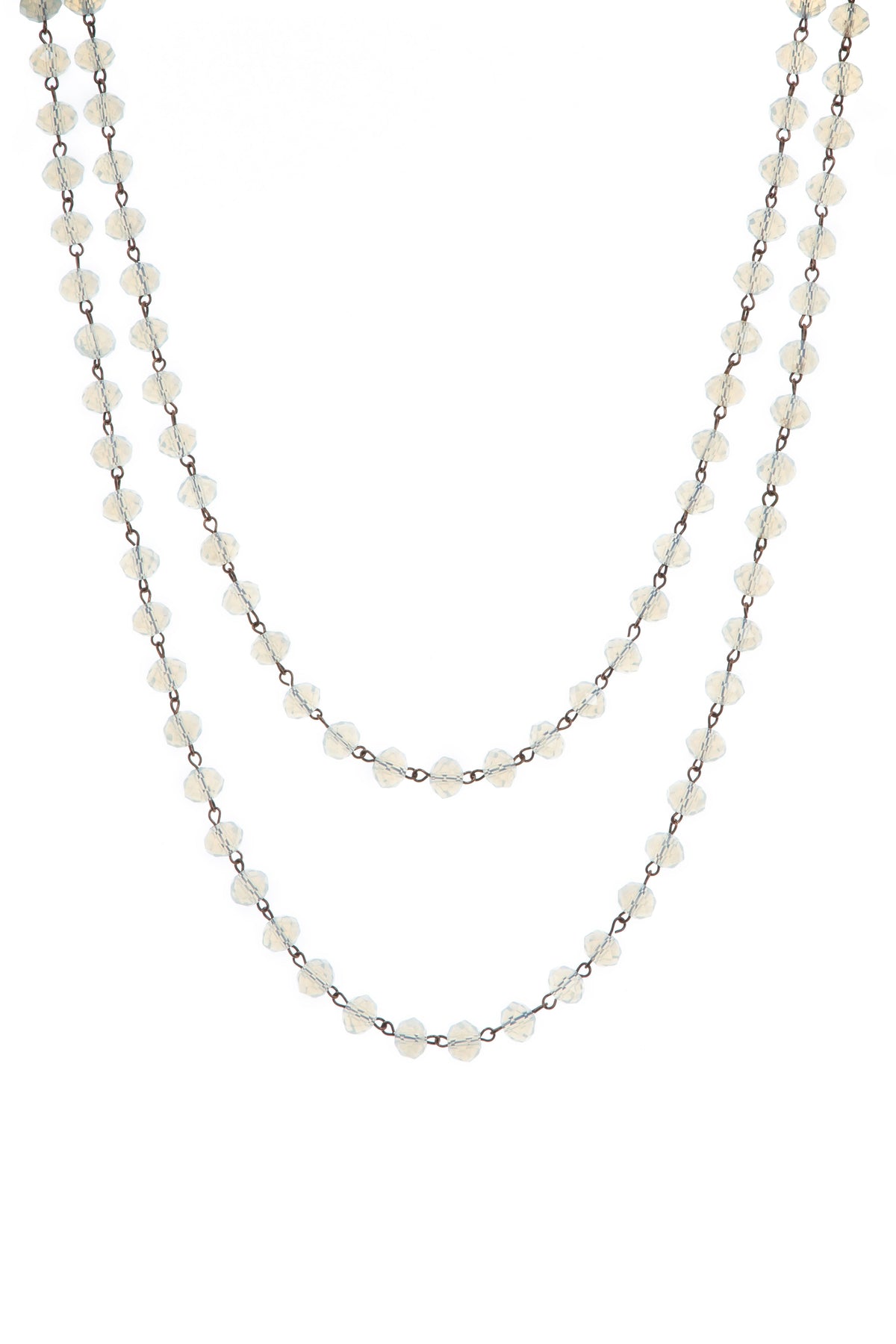 Crystal Beaded Chain Necklace N1163
