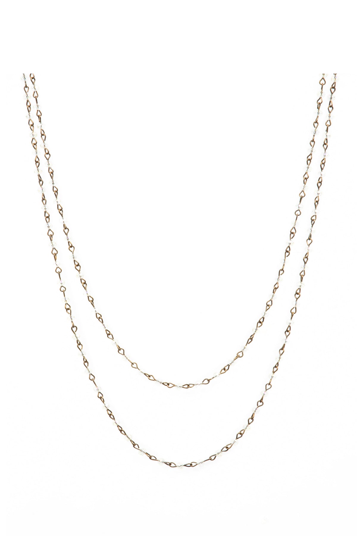 Crystal Beaded Chain Necklace N1163